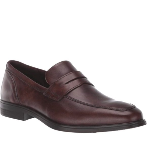 Mens Loafers Ecco Boston Penny Loafer Ecco Melbourne Brown Amber - Main Image